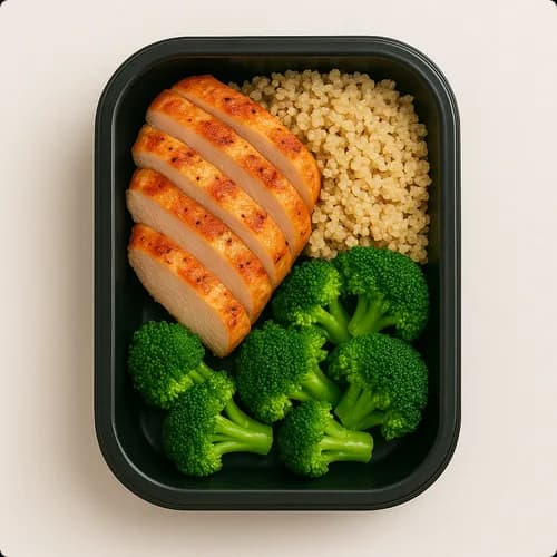 Japanese-Style Teriyaki Chicken and Vegetable Rice Bowl Family Meal with Sesame Glaze, Steamed Greens, Pickled Ginger, Reusable Meal Container, Nutrition Card, and Weekly Lunch Planning Guide